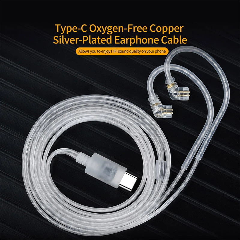 KZ Earphones Cable OFC Silver  - огляд і ціна Usb C Earphone