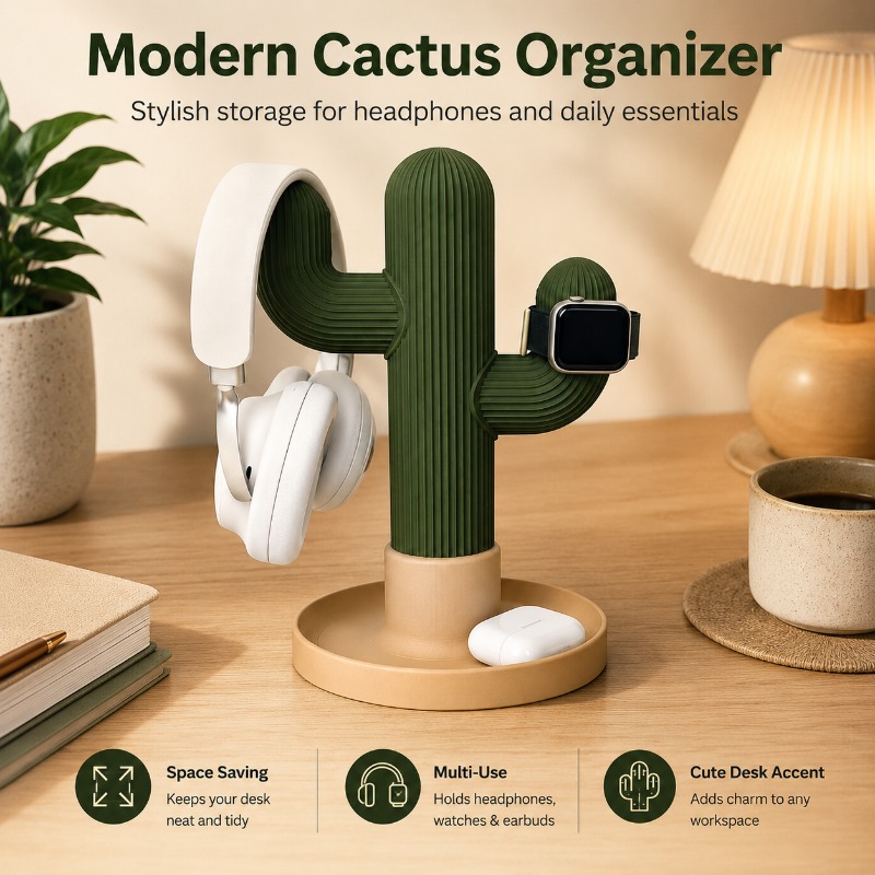 Minimalist Cactus Headset Stan - огляд і ціна Headphone Stand Desk